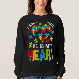 Sweatshirt Je Suis Sa Voix Il Est Mon Coeur Autisme Maintenan