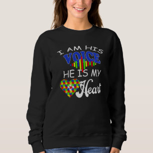 Sweatshirt Je Suis Sa Voix Il Est Mon Coeur Sensibilisation s