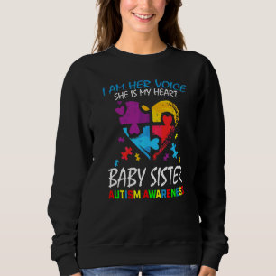 Sweatshirt Je Suis Sa Voix Mon Coeur Bébé Soeur Autisme