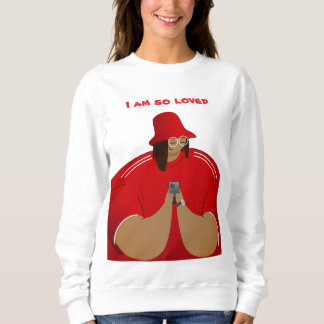 Sweatshirt Je suis tellement aimé - Stylish Girl in Red