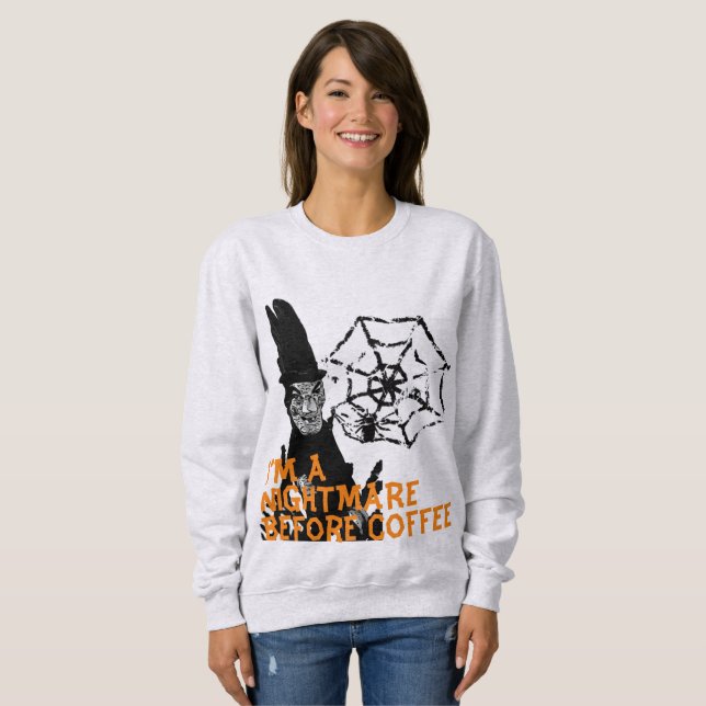 Sweatshirt Je suis un cauchemar avant la chemise Halloween Ca (Devant entier)