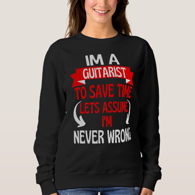 Sweatshirt Je suis un guitariste pour gagner du temps Supposo (Devant)