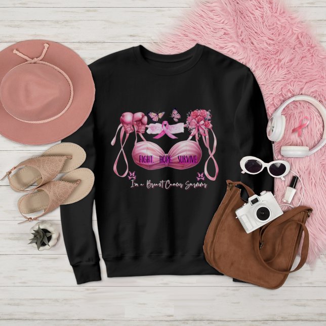 Sweatshirt Je suis un survivant du cancer du sein Ruban rose (Créateur téléchargé)