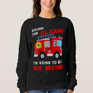 Sweatshirt Je Vais Être Un Big Brother Firetruck Baby Revea
