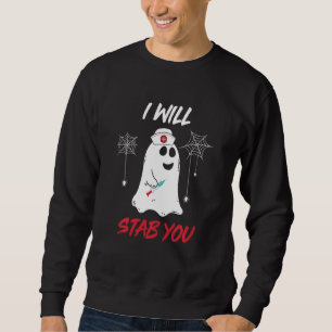 Sweatshirt Je Vais Te Te Te Nourrir Ghost Funny Halloween Cos