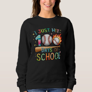 Sweatshirt Je Viens De Toucher 100 Jours De Baseball Scolaire