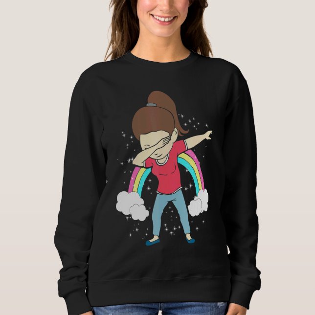 Sweatshirt Jeans décontracté Brown cheveux mignonne Mères jou (Devant)