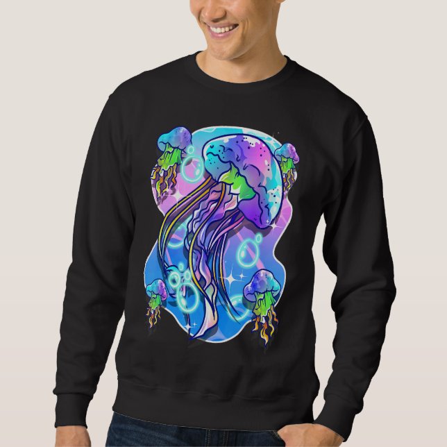 Sweatshirt Jellyfish Retro Marine Life Jellyfish (Devant)