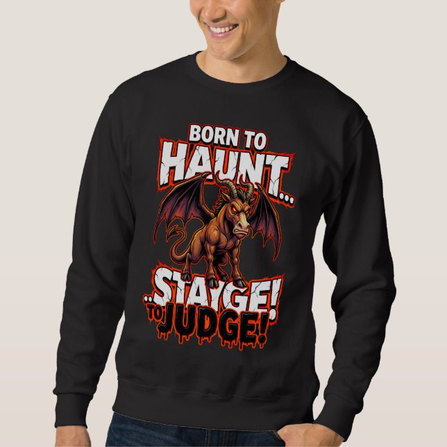 Sweatshirt Jersey Devil Born To Haunt Funny Cryptid Humor (Devant)
