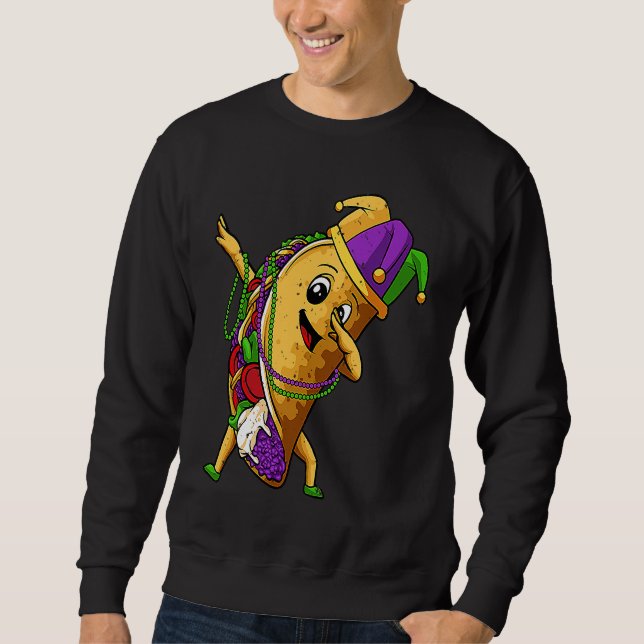 Sweatshirt Jester Dabbing Taco Mardi Gras Mexican Food Carniv (Devant)