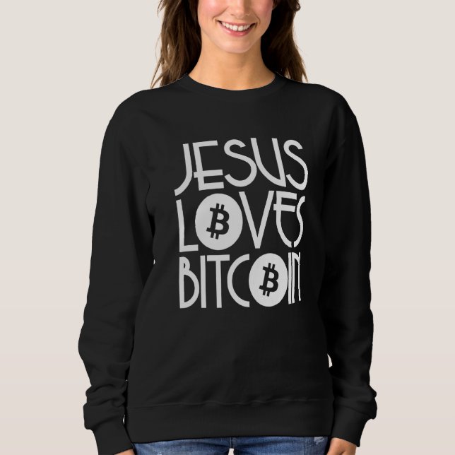 Sweatshirt Jésus aime le Bitcoin (Devant)