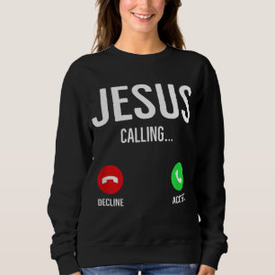 Sweatshirt Jésus Appelant Téléphone Cellulaire Écran D'Appel