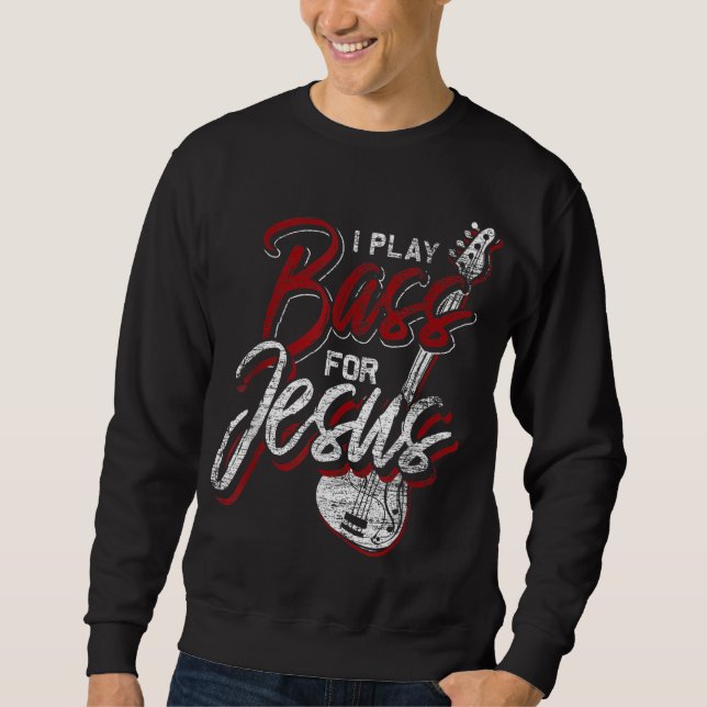 Sweatshirt Jésus Baid Christian Bass Joueur Basse Guitare (Devant)