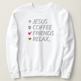Sweatshirt Jésus, Café, Amis, Relax