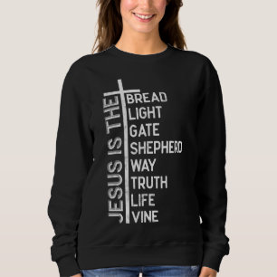 Sweatshirt Jésus est la porte de pain lumière berger chemin v