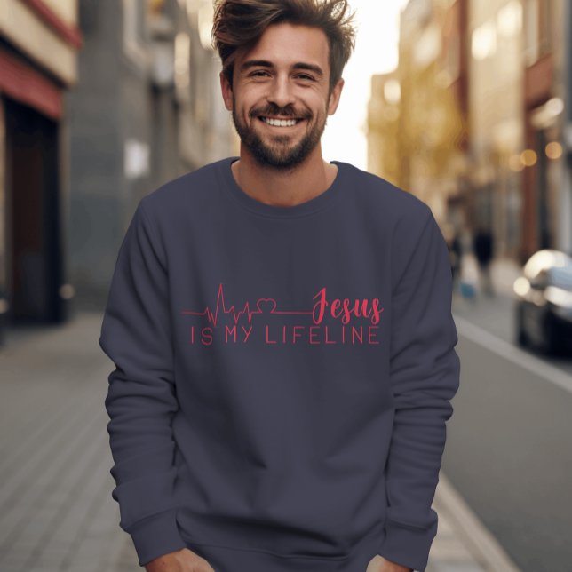 SWEATSHIRT JÉSUS EST MA LIFELINE (Créateur téléchargé)