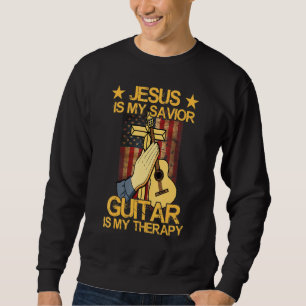 Sweatshirt Jésus est mon sauveur la guitare est ma thérapie 3