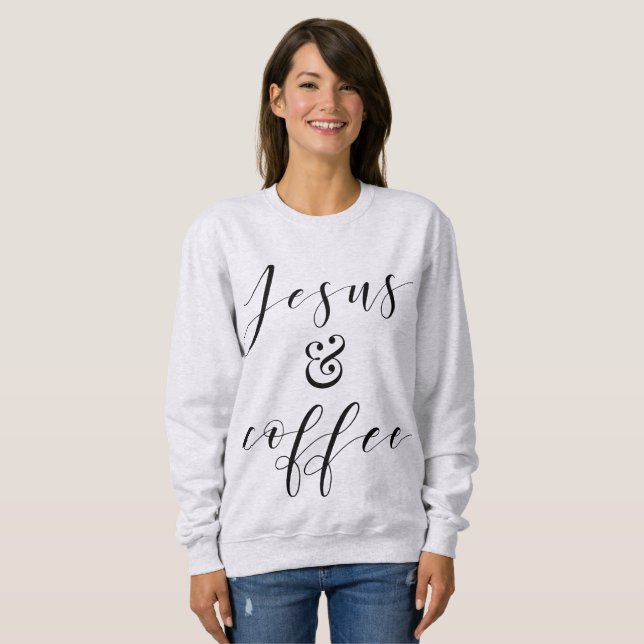 Sweatshirt Jésus et café (Devant entier)
