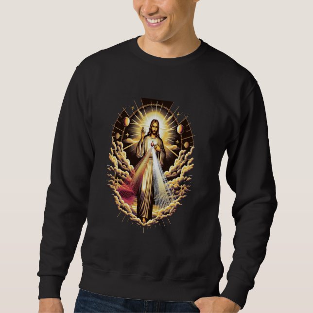 Sweatshirt Jésus J'Ai Confiance En Toi Divine Miséricorde Cat (Devant)