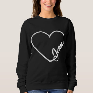Sweatshirt Jésus Letters En Heart Christian Religion Jésus Lo