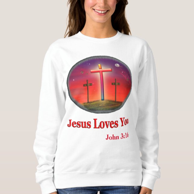 Sweatshirt jésus t'aime (Devant)
