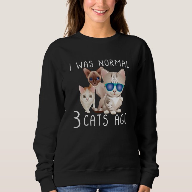 Sweatshirt J'Étais Normal Il Y A 3 Chats (Devant)
