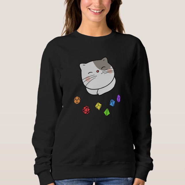 Sweatshirt Jeu De Dinets Polyédriques Du Chat De Dungeon Meow (Devant)