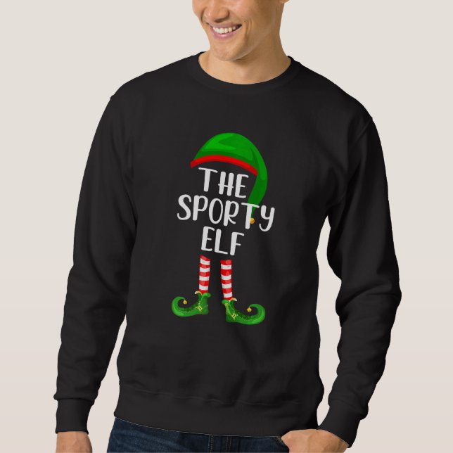 Sweatshirt Jeu de famille de Noël L'elfe sportif (Devant)