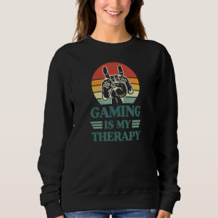 Sweatshirt Jeu Est Mon Thérapie Retro Style Vintage Gamer