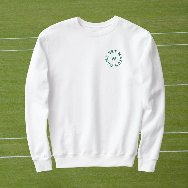 Sweatshirt Jeu Match Monogramme Vert Femme Tennis Whites (Créateur téléchargé)