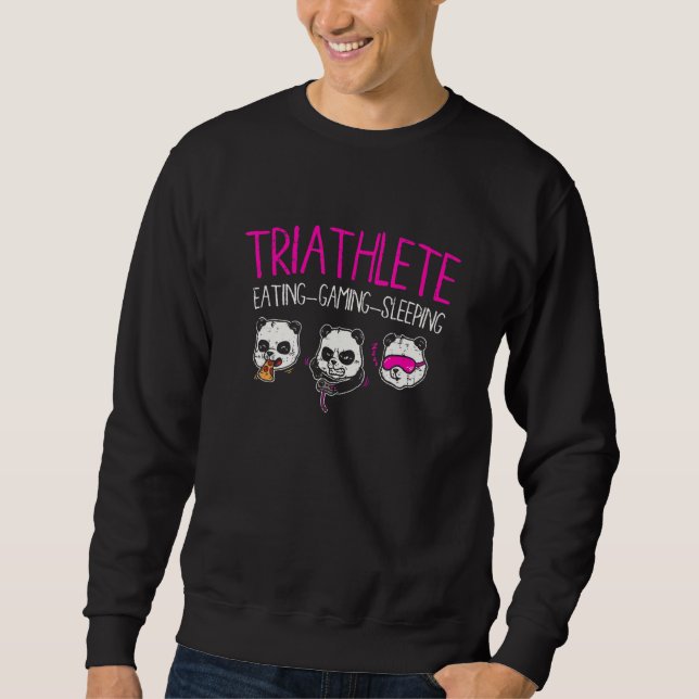 Sweatshirt Jeu Panda manger Pizza Sleeping Pink Vidéo Jeu (Devant)