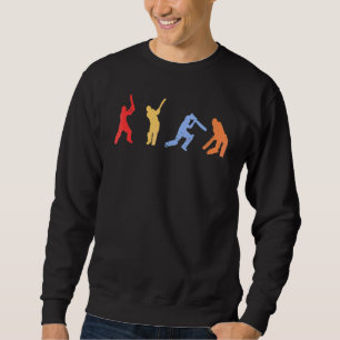 Sweatshirt Jeu Vintage du joueur de cricket sportif