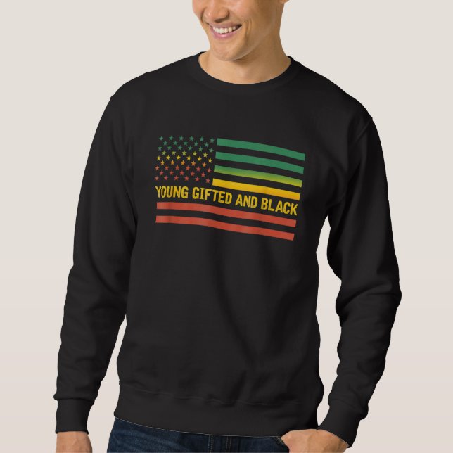 Sweatshirt Jeune Ed Et Noir Histoire Us Drapeau Amérique Afri (Devant)