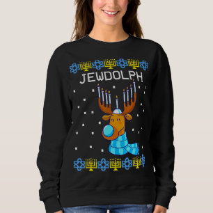 Sweatshirt Jewdolph Ugly Hanoukka Sweater Reindeer Menorah Ch
