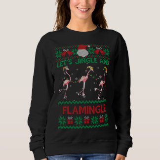 Sweatshirt Jingle et flamingle - Flamants roses de Noël C