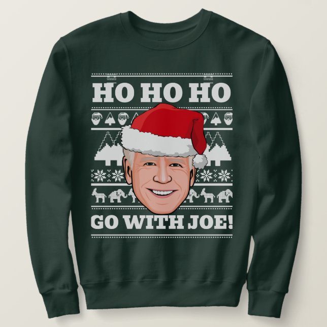 Sweatshirt Joe Biden Vilain Chandail de Noël Aller avec Joe (Design devant)