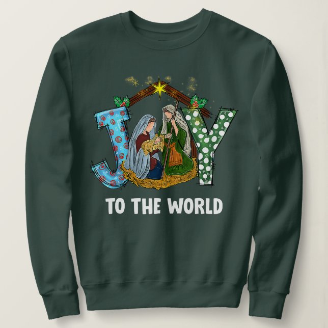 Sweatshirt Joie De Noël Au Monde Bébé Jésus Religieux Ch (Design devant)