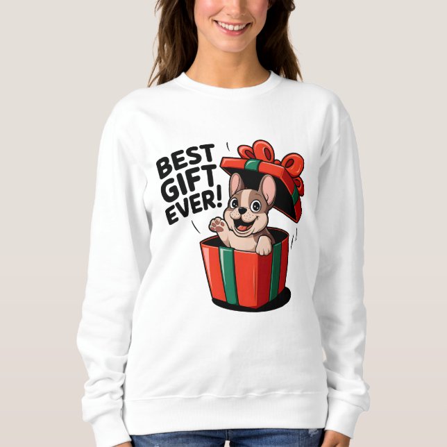 Sweatshirt Joli bulldog français comme cadeau de Noël (Devant)
