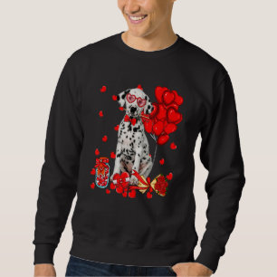 Sweatshirt Joli chien dalmatien drôle coeur Saint-Valentin Ch