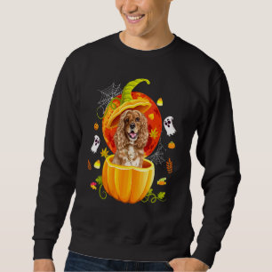 Sweatshirt Joli Cocker Spaniel Citrouille  Chien d'Halloween 