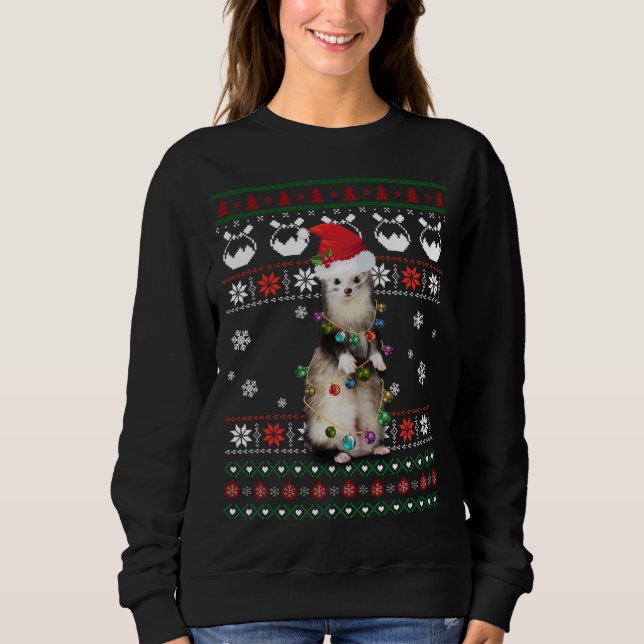 Sweatshirt Joli Ferret Doux moche Noël Light Pajama Gi (Devant)