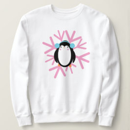 Sweatshirt Joli flocon de neige de pingouin de Noël d'hiver