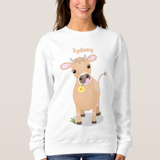 Sweatshirt Joli joli maillot de vache et dessin de fleurs (Devant)