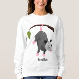 Sweatshirt Joli opossum accroché à la branche dessin animé