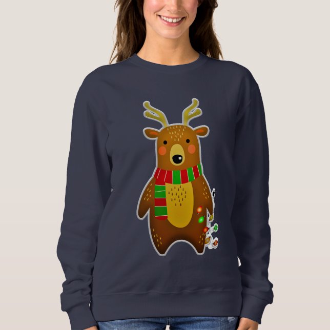 Sweatshirt Joli Reindeer illuminant Noël (Devant)