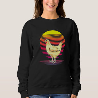 Sweatshirt Joli Retro Louvain de poulet Illustration Poulet L