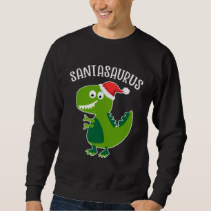 Sweatshirt Joli Santasaurus Dino Tryrannosaure avec chapeau d