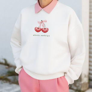 Sweatshirt Joli sweat-shirt l Rouge & Rose Cerise Coeur Nœud