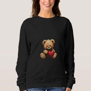 Sweatshirt Joli sweat-shirt noir pour femmes avec un ours en