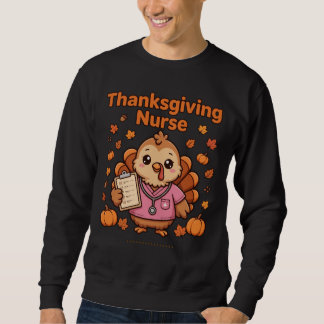 Sweatshirt Joli T-Shirt de Thanksgiving pour infirmière en fo